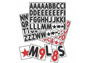 Sidewalk Sign 4" Letter Set, Black on White