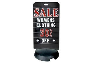 Tip N Roll Deluxe Changeable Message Sidewalk Sign -  Black