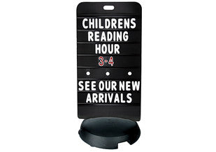 Tip N Roll Changeable Message Sidewalk Sign  - Black
